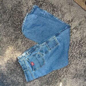 Dickies blue denim carpenter jeans 48x32 #skaterstyle
